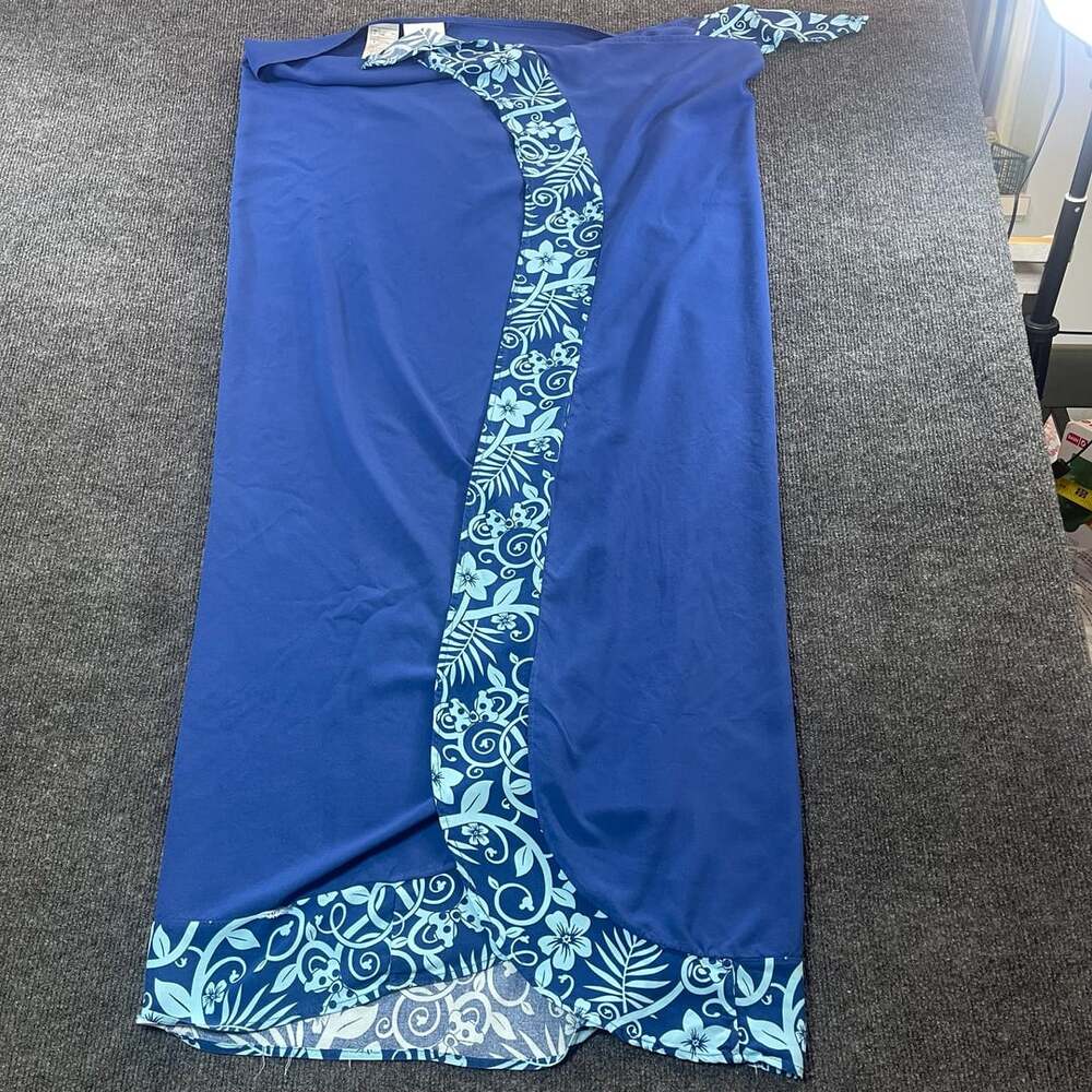 Disney Parks Sarong Size L Blue Floral Rayon Beach Cover-Up Wrap
